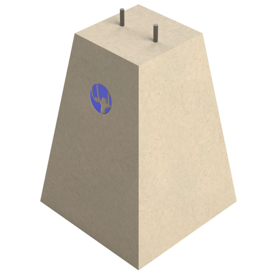 Base piramidal para paneles solares con 2 pernos de 1/2