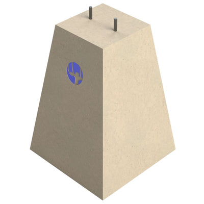 Base piramidal para paneles solares con 2 pernos de 1/2
