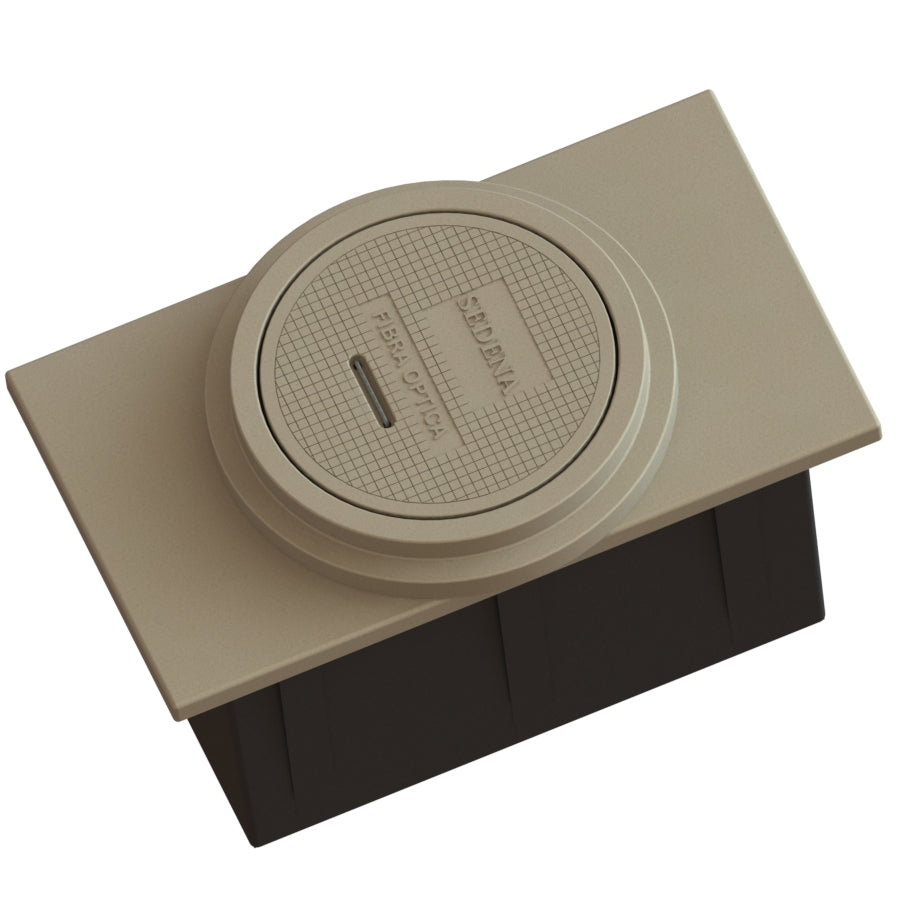 Registro 1.2 x 0.60 x 0.60 tapa polimérica circular de 64 cms cuerpo fibra de vidrio (Mini Manhole)