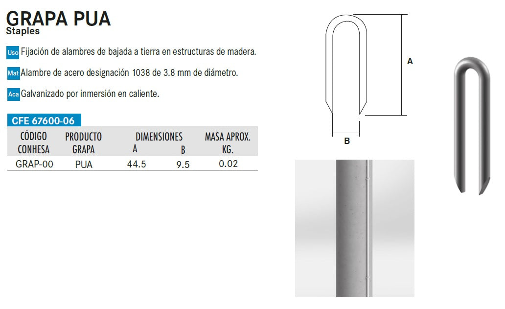 Grapa pua 3/8