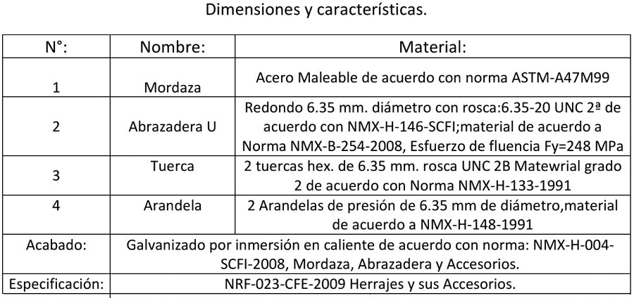 Grapa y mordaza 3/8