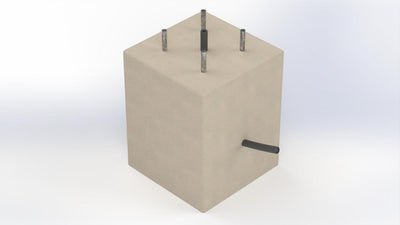 Base arbotante rectangular 40 x 40 X 50 cms anclas de 3/4