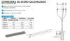 Corredera de acero galvanizado FE 0.92 mts